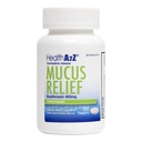 HealthA2Z® Mucus Relief | Guaifenesin 400mg | Umiddelbart releaseforventende | Chest Congestion & Mucus Relief | 150 tabletter