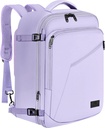 MATEIN bære på ryggsekk for kvinner, 40L Heavy Duty reise tilbake pakke fly godkjent, utvides enkel mote dagpakke, hyppige reisende gaver, lys lilla