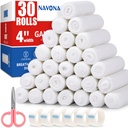 Navona Gauze Rolls 30 Pack, 4 i x 4.1 Yards, individuelt rullet Gauze, Mummy Wrap, Premium Gauzes Wrap Roll for sår