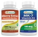 Best Naturals Bilbær Ekstrakt 1000mg & MK-7 vitamin K2 100mg
