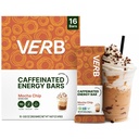 Verb Caffeinated Energy Bars Mocha Chip (26g, Pakke med 16) 110-Calorie Delicious Lav Sugar Energy Bar - Vegansk Glutenfri On-the Go Snack med 80mg Grønn Te Koffein, Bare Real-Food ingredienser