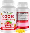 Shiny Leaf CoQ10 100mg - Chewable CoQ10 Supplement - Coenzyme Q10 for hjerte helse og energi - naturlig Co Q 10 Supplement - For kardiovaskulær velvære - 100mg Chewable tabletter, 30 tabletter, laget i USA