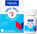 Hylands celle salt nr. 3 Calc Sulph 6X tabletter, kald relief, naturlig homeopatisk relief av forkjølelse, Sore Throat, Acne, rask oppløsning tabletter, 100 greve