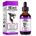 Hunde multivitamin flytende - 15 i 1 Hundevitaminer Multivitamin, støtte hud og Coat, hjerte, bein og felles helse, Pet vitaminer og kosttilskudd (2 fl Oz)