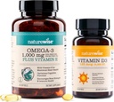 NatureWise høy potens 1000mg Omega 3 med 600mg EPA, 400mg DHA, & vitamin E & vitamin D3 5000iu (125mg) sunn muskelfunksjon og immunstøtte