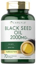 Carlyle Sort Seed Oil Softgel Kapsler | 2000mg | 70 piller for kvinner og menn | Ikke-GMO, Glutenfri Herbal Supplement