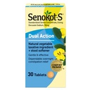 Senokot-S Dual Action Natural Grønnsaker Laxative Ingredient Plus Stool Softener Tabletter, Dokusat Natrium, Senna Konsentrert, Gentle, Overnatting Relief fra anledninger, 30 ct
