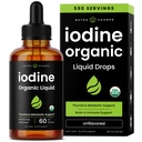 Organisk jodin flytende dråper - 250 mcg jodin Supplement for kvinner og menn - Kalium jodid løsning 250 mcg - 590 serveringer - Thyroid, Hormon & Metabolic Support - Ikke-GMO, Vegan NPN 8011762