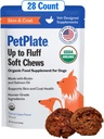 PetPlate Opp til Fluff Myke Chews for hunder, Hud & Coat Support, USDA Organic Supplement, Kornfri, Human-Grade, Inkluderer lakseolje og biotin, Kjæledyr forsyninger (pakke av 1, 9,8 Ounce)