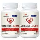 Ubiquinol CoQ10-600mg-Softgel, Active Coq10 Ubiquinol Supplement med vitamin E & Omega 3, 6, 9, høy absorpsjon-koenzym-Q10, kraftig antioksidant for energiproduksjon, testet, 120 greve