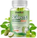 Soursop Gummies 2000MG, Soursop Leaf & Fruit Extract for voksne, Soursop Fruits m/Vitaminc C for immunstøtte, Antioksidant og Digestive Aid, Vegan, 60 greve