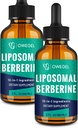 Liposomal Berberine HCL flytende dråper - Avansert 12-i-1 Herbal formel med ceylon kanel, biter Melon, grønn te og mer - 4 Fl Oz