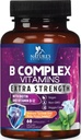 B komplekse vitaminer Kapsler - med vitamin B12 B6 B100 C Biotin Folat & folsyre - Supplement for hjerte, hjerne, og nerve støtte - Super komplette B-kompleks for immun og energi støtte - 60 Kapsler
