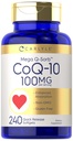 Carlyle CoQ10 100mg | 240 Softgels | Mega Q-Sorb Coenzym Q-10 | med svart pepper ekstrakt | Ikke-GMO, Glutenfri Supplement
