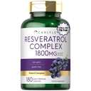 Carlyle Resveratrol Supplement 1800 mg | 180 kapsler | Ikke-GMO & Glutenfri | Potent kompleks