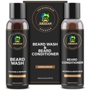 XIKEZAN Beard Vaske og Skjegg balsam naturlig mykner sett w/Argan & Jojoba oljer glatter og styrker julestrømper far dag gaver for menn ham far kjæreste mann