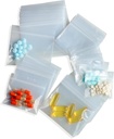 300 pakker små piller poser, 6 mil Sturdy 3 Assorterte størrelser 2x1.85 '', 2,5x2.25 '', 3x2.75 '' plast poser, reusable poser Clear Zip poser, Pille poser for reise lagring smykker og små håndverk stykker