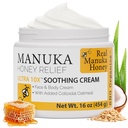 Super naturlige varer Manuka Honning Cream (16oz) – Hydrating Lotion for alle hudtyper egnet for barn og voksne | Moisturizing Body Cream med ekte Manuka Honning Aloe Vera Juice og Cocoa Butter