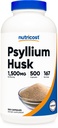 Nutricost Psyllium Husk 1500mg Per Servering, 500 kapsler - Ikke-GMO & Glutenfri
