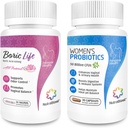 NutraBlast Boric Acid Vaginal Suppositories Bundle med Vaginal Probiotika | Støtter Odor Control | Digestive, UT & Intimate Helse | fremmer sunn intimate balanse (30 greve)