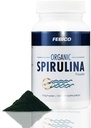 Premium organisk spirulina pulver- Vegansk, beriket vitamin B12 kompleks, fykocytin, energiforsterkning, ikke-GMO, glutenfri og ikke-irradiert, USDA, Naturland, Halal sertifisert-100g