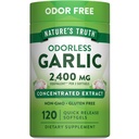 Naturens sannhet Odorless hvitløk 2400 mg | 120 Softgels | Ekstrakt piller | Ikke-GMO, Glutenfri Supplement