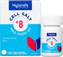 Hyland's No. 8 Cell Salt Mag Phos 6X, PMS Relief, Naturlig homeopatisk Relief av menstruasjonssmerter og muskelkrampsymptomer, muskelavslapper, hurtig oppløsning tabletter, 100 teller