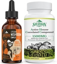 Aktiv Hexose Correlatert forbindelse 1500 mg Supplement 90 kapsler Bundle med 2000mg Liposomal Mushroom Complex Drops 30 Services