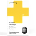 Første honning Manuka honning klesmerke Bandages 12 Pack | Latex Free, Antibiotisk gratis sår Dressing | Medisinsk klasse Honning klesmerker | Førstehjelpspleie Burns, Cuts, Scrapes, Sår, Laceringer
