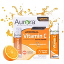 Aurora Nutrascience Liposomal Flytende Vitamin C - Sunn Immune Support Supplement for voksne, Sukkerfri, 3000 mg per servering, Vegan, Glutenfri, Ikke-GMO - 32 Single Serve Packets, Orange