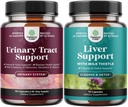 Bundle av D Mannose Kapsler med Cranberry Juice Powder & Dandelion for Urinal Tract Helse og lever støtte Melk Thistle kosttilskudd med Dandelion Root, Choline, Beetroot & Artichoke Extract