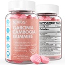 Sugar Gratis Garcinia Cambogia Gummies 1000mg 95% HCA ren ekstrakt med L-karnitine, bringebær keton, kromium, grønn kaffebønne for metabolisme, 100% økologisk ekstrakt, vegansk, jordbær flavor 60 Cts
