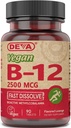 DEVA Nutrition Vegan Sublingual Fast Oppløse B-12 Tabletter, 2500 mhg, 90 count