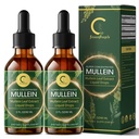 (2 Pakke) Mullein Drops for Lungs - høy potens Mullein Leaf ekstrakt for Lung Detox & Cleanse, støtte for respirasjon, Immune, Digestive System, Naturlig Mullein flytende Tinktur, Ikke-GMO, 4 FL OZ