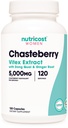 Nutricost Chasteberry Supplement for kvinner 120 kapsler, 5000mg tilsvarende per servering (fra 500mg 10:1 ekstrakt), med Dong Quai & Ginger rot ekstrakt, vegetarisk, glutenfri og ikke-GMO