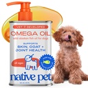 Native Pet Omega 3 Fiskeolje for hunder og katter - fremmer sunn hud, skinnende Coat, & sterke ledd - laget med vilde Alaskan lakseolje for hunder - Tastig, rask absorberende Omega 3 6 9 flytende Supplement-16oz