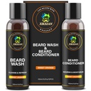 XIKEZAN Beard Vaske og Skjegg balsam naturlig mykner sett w/Argan & Jojoba oljer glatter og styrker julestrømper far dag gaver for menn ham far kjæreste mann