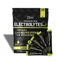 Forbedret elektrolyte pulver pinne pakker (Lemon Lime | 20 Packets) v/ 0 sukker + BCAA + B-vitaminer Electrolyte Supplement w Kalium sink & magnesium for Hydration - Keto elektrolyter