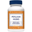 Vitamin Shope Psyllium Huss - Plantago Ovata Fiber Supplement som støtter regelmessig & sunn kolesterol, 840 mg per servering - Glutenfri (100 kapsler)