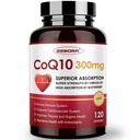 ZEBORA CoQ100-300mg-Softgels med PQQ, BioPerine & Omega-3, 120 Serveringer Coenzym Q10 (Ubiquinon) Supplement for høyabsorpsjon, kraftig-antioksidant, støtte hjerte-helse og energi-produksjon