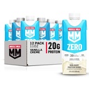 Muskelmelk Zero Protein Shake, Vanilla Crème, 11 Fl Oz Carton, 12 Pack, 20g Protein, null sukker, 100 kalorier, kalsium, vitaminer A, C & D, 4g Fiber, Energiizing Snack, Emballasje May Vary,12 greve (pakke av 1)