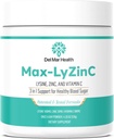 Max-LyZinC | L-Lysine 1100 mg + Sink 6 mg + vitamin C 100 mg - 3-i-1 Supplement for å opprettholde blodsukk allerede i sunn rekkevidde - One-Scoop-Per Day pulver