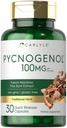 Carlyle Pycnogenol 100mg | 30 Kapsler | Fransk Maritime Pine Bark ekstrakt | Pinus Pinaster | Ikke-GMO og Glutenfri Supplement