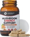 Mushroom Supplement Energistøtte | Økologisk Mushroom Herbal kapsler med Reishi, Ginkgo, Rhodiola, Maca, Kinesisk Ginseng, CoQ10 + Mer (60 Kapsler)