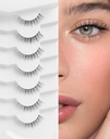 Naturlige Laser Naturlige øyenvipper Korte øyenvipper Naturlig utseende Falske øyenvipper Wispy Eye Lashes 10mm Små Lashes Fake Lashes K50