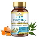 Organic Veda Neem & Turmeric Kapsler med Amla Frukt, Tulsi, Hellig Basil, Svart Pepper Ekstrakt - Immunstøtte Kosttilskudd - Øker Sunn Klar Hud & Cellular Forsvar - 120 Vegan Kapsler