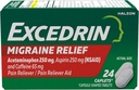 Ekscestrin Migrain Relief Caplets til alleviate Migraine symptomer - 24 count