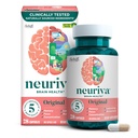 NEURIVA opprinnelige dekaffeinert klinisk testet nootropisk hjernesupplement for minne, fokus og konsentrasjon, nevrofaktor og fosfatydyderin, 28ct kapsler
