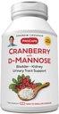 ANDREW LESSMAN Tranberry med D-Mannose - 30 kapsler - støtter Bladder, nyre og urinveistrakt helse. Høy styrke Standardisert Cranberry Koncentrate og D-Mannose. Lett å svelge kapsler