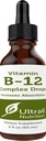 Ultra6 ernæring vitamin B12 Sublingual flytende dråper - B12 Methylcobalamin Supplement Flott for energi og tretthet - vitamin-B Supplement for kvinner og menn - 90 dagers forsyning